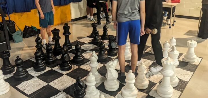 Big chess board at school