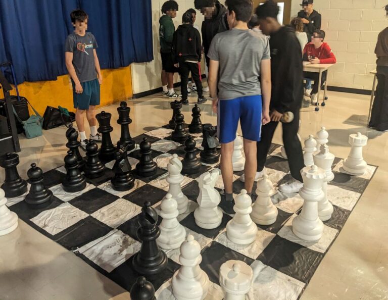 Big chess board at school